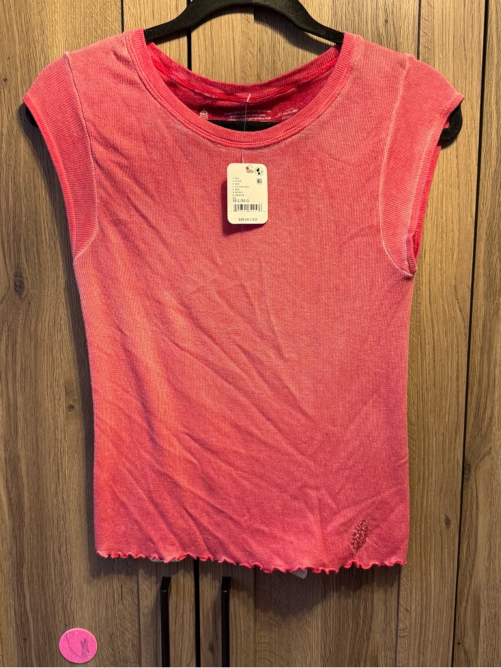 NWT Free People Movement Double Point Tee Victory Red Size M/L